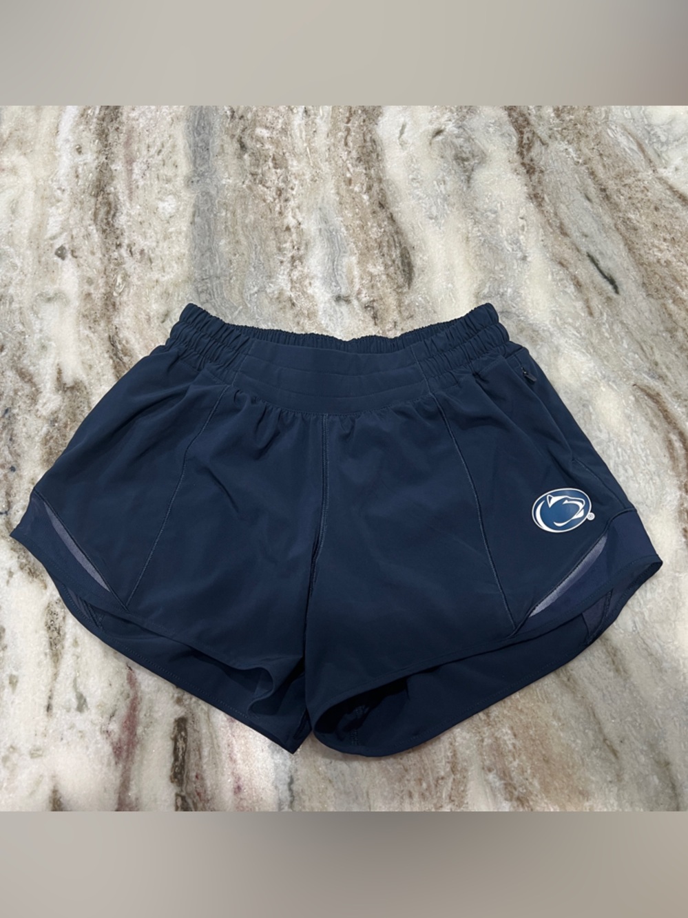 Lululemon Navy Athletic Running Shorts with Penn State Nittany Lions Logo